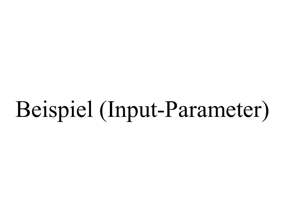 Beispiel (Input-Parameter)