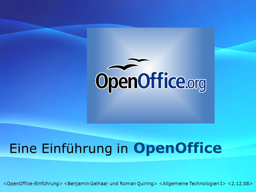 Eine Einführung in OpenOffice