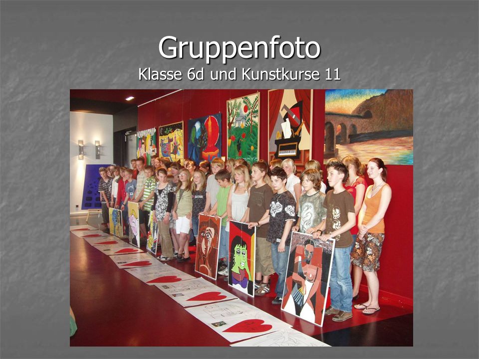 Gruppenfoto Klasse 6d und Kunstkurse 11
