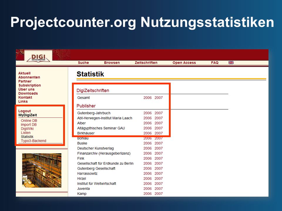 Projectcounter.org Nutzungsstatistiken