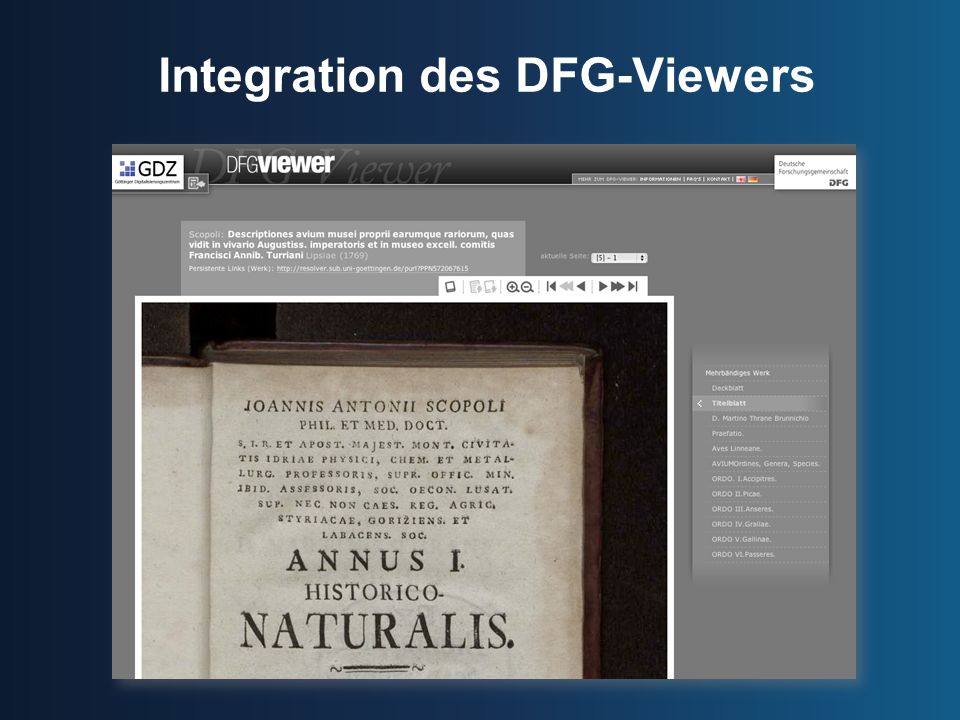 Integration des DFG-Viewers