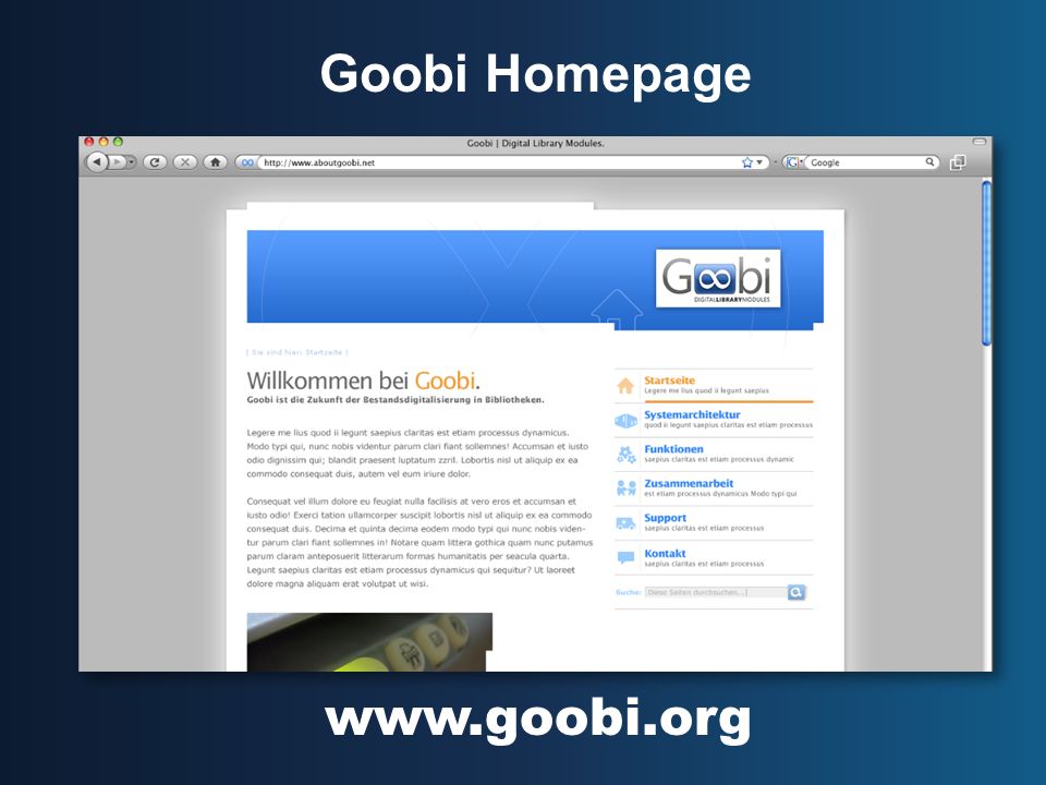 Goobi Homepage