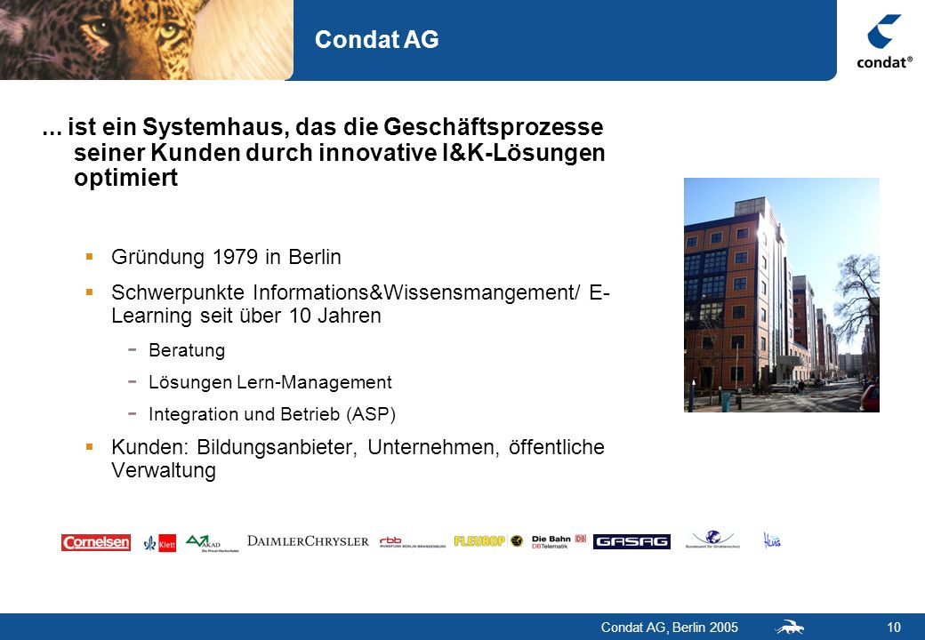 Condat AG, Berlin Condat AG...