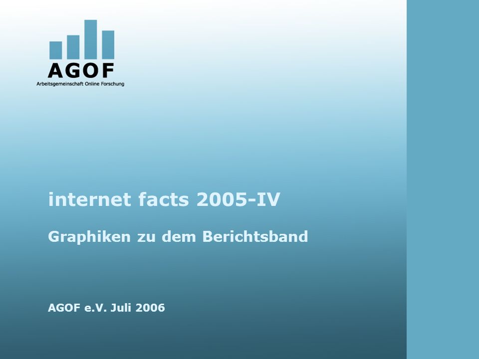 internet facts 2005-IV Graphiken zu dem Berichtsband AGOF e.V. Juli 2006