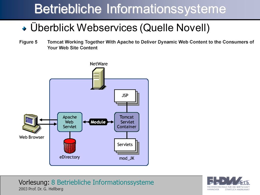 Vorlesung: 8 Betriebliche Informationssysteme 2003 Prof.