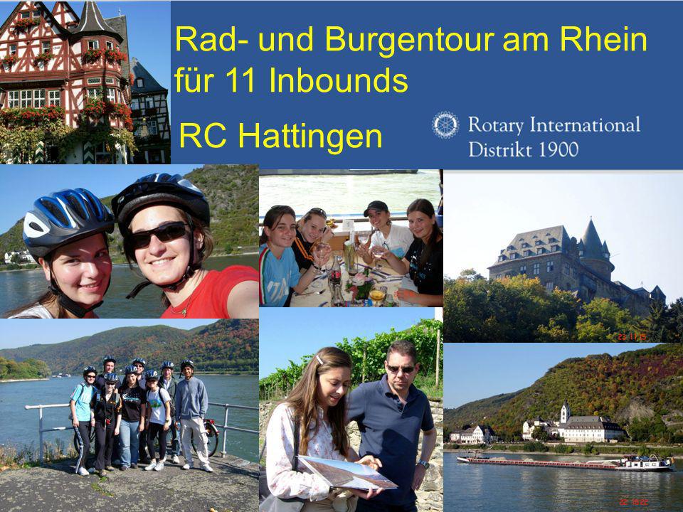 Referent: Martin EggertJugenddienst D1900: Vortragsthema Rad- und Burgentour am Rhein für 11 Inbounds RC Hattingen