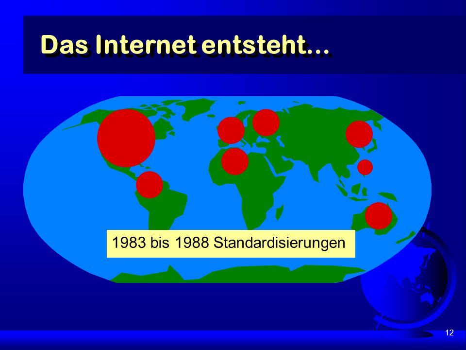12 Das Internet entsteht bis 1988 Standardisierungen