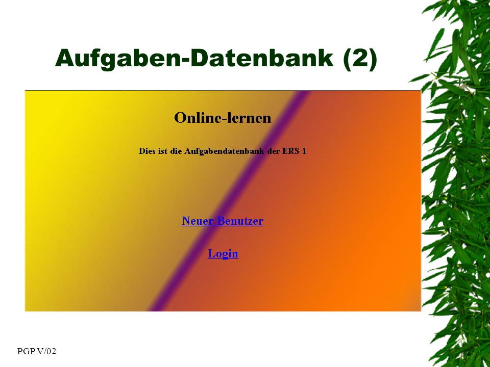 PGP V/02 Aufgaben-Datenbank (2)