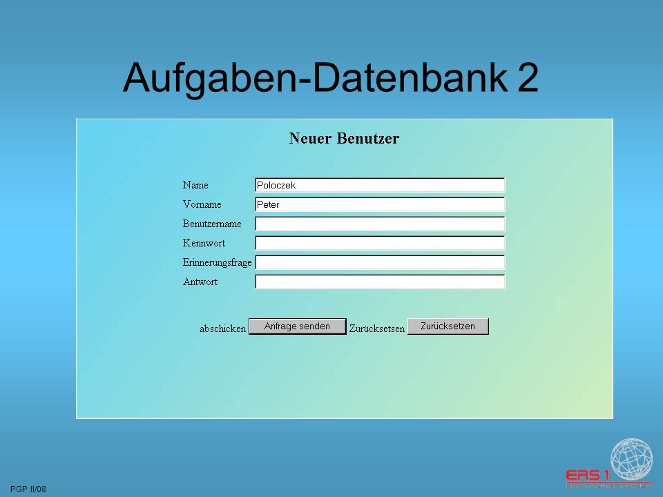 PGP II/08 Aufgaben-Datenbank 2