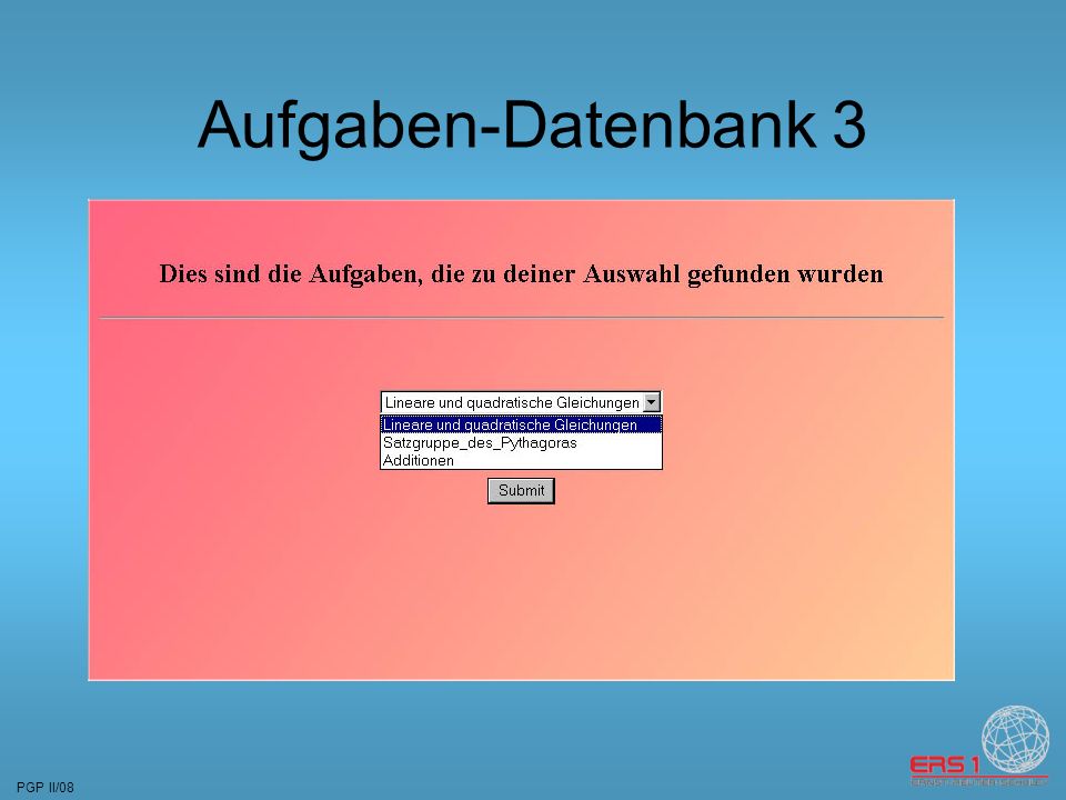 PGP II/08 Aufgaben-Datenbank 3