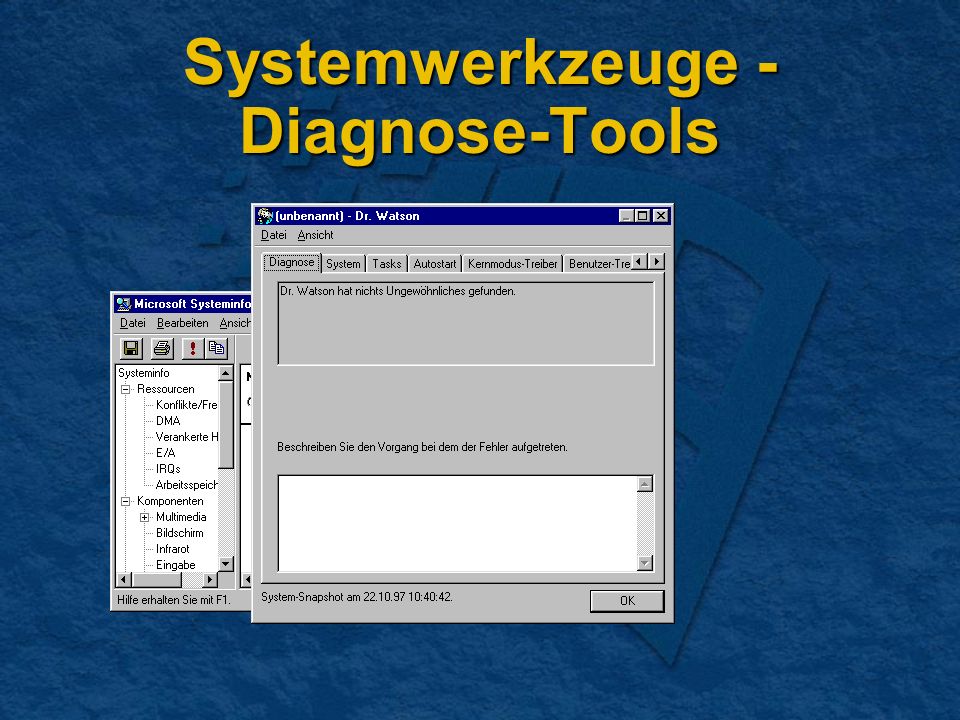 Systemwerkzeuge - Diagnose-Tools