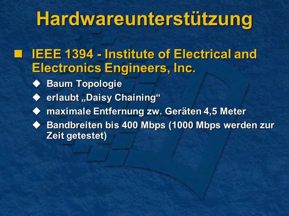 Hardwareunterstützung IEEE Institute of Electrical and Electronics Engineers, Inc.