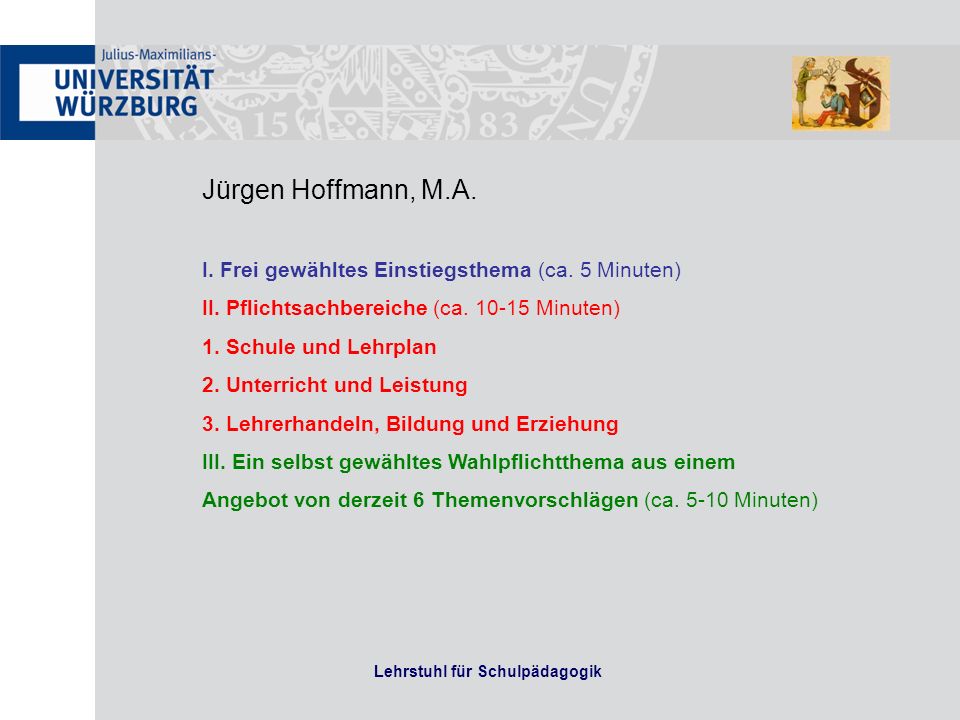 Lehrstuhl für Schulpädagogik Jürgen Hoffmann, M.A.