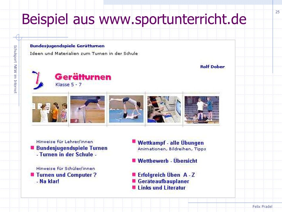 Felix Pradel Schulsport NRW im Internet 25 Beispiel aus