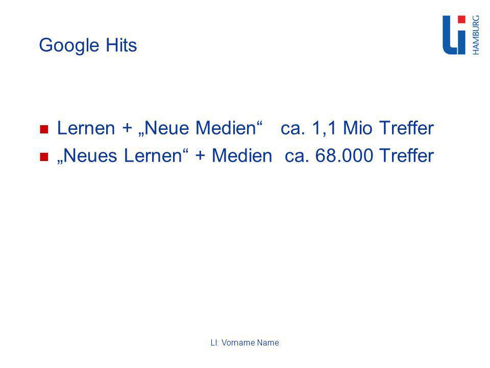 LI: Vorname Name Google Hits Lernen + Neue Medien ca.