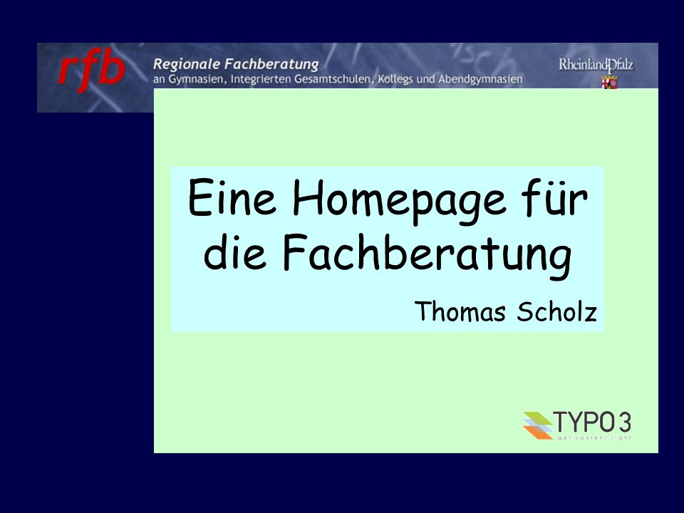 Eine Homepage für die Fachberatung Thomas Scholz