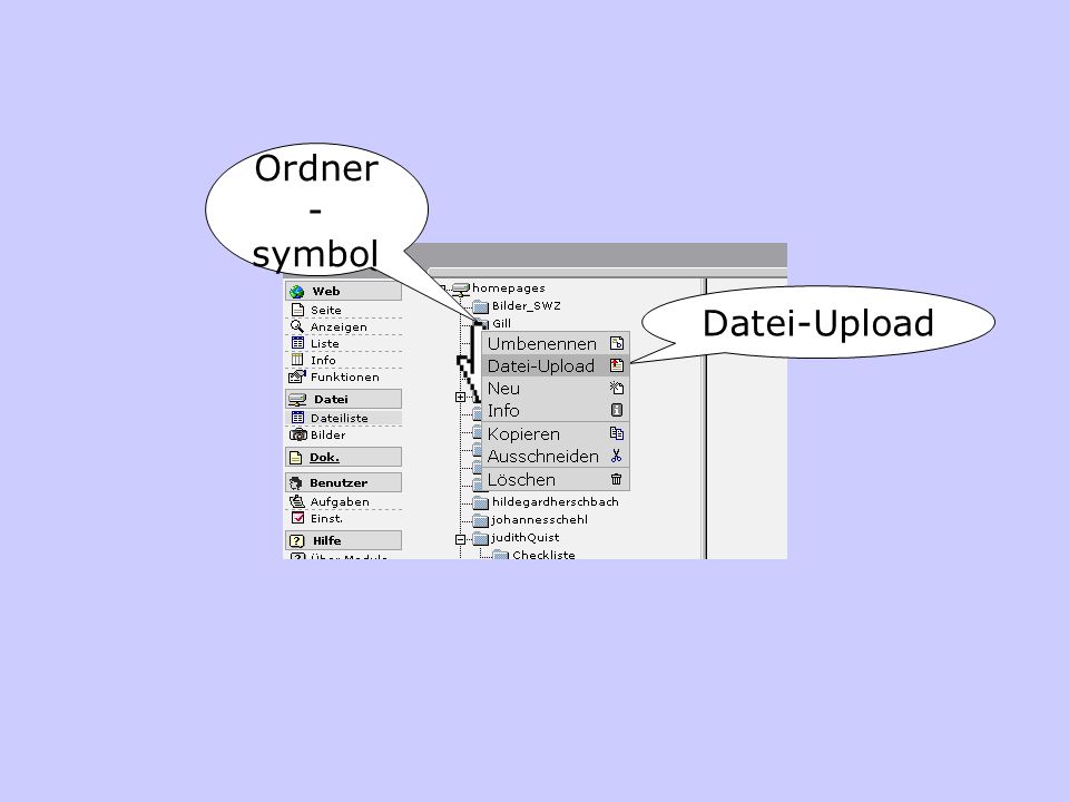 Ordner - symbol Datei-Upload