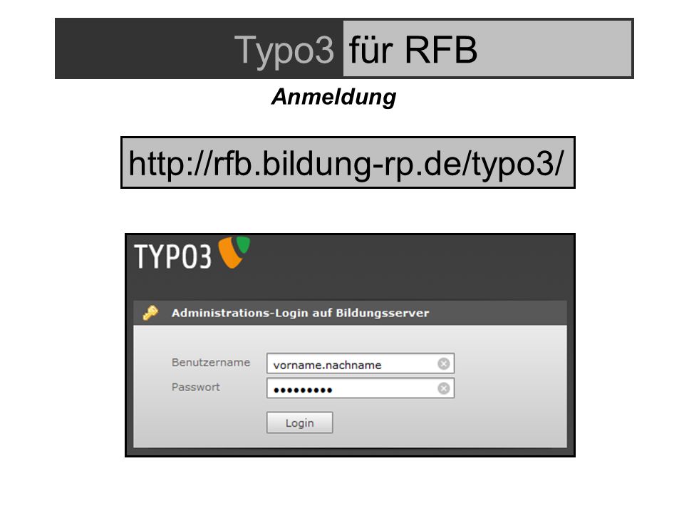 Typo3für RFB Anmeldung