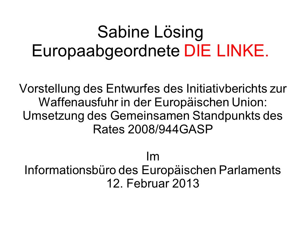 Sabine Lösing Europaabgeordnete DIE LINKE.