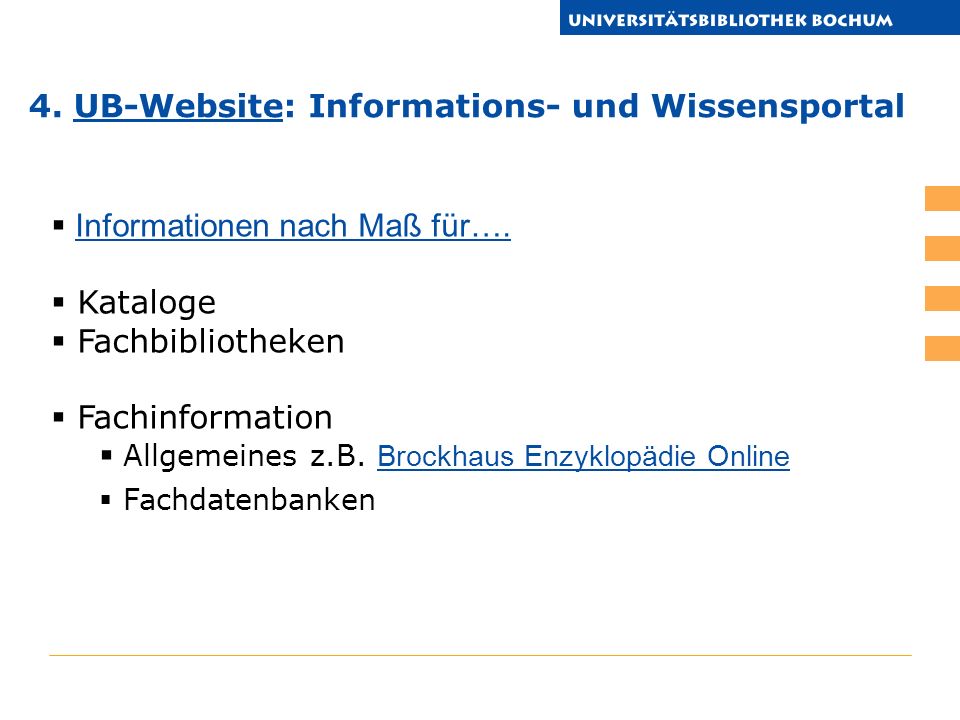 Informationen nach Maß für…. Kataloge Fachbibliotheken Fachinformation Allgemeines z.B.