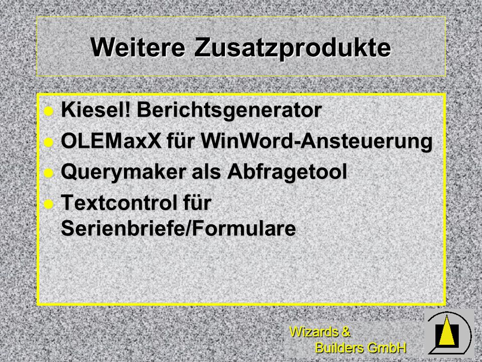 Wizards & Builders GmbH Weitere Zusatzprodukte Kiesel.