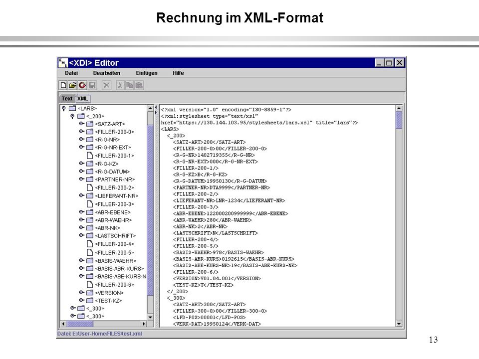 13 Rechnung im XML-Format