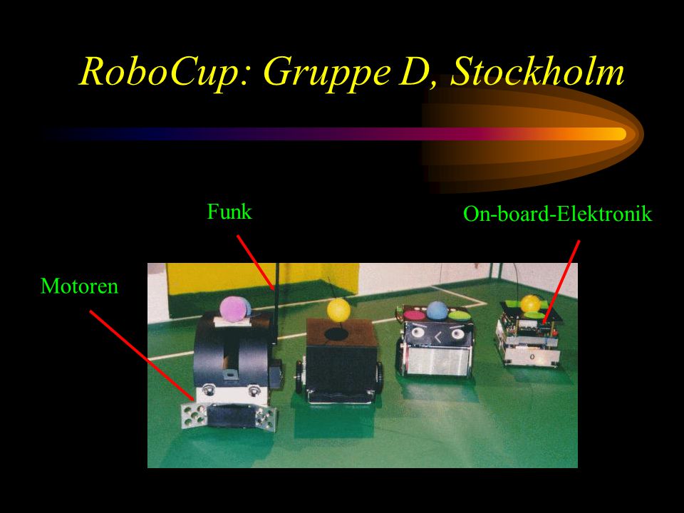 RoboCup: Gruppe D, Stockholm On-board-Elektronik Funk Motoren