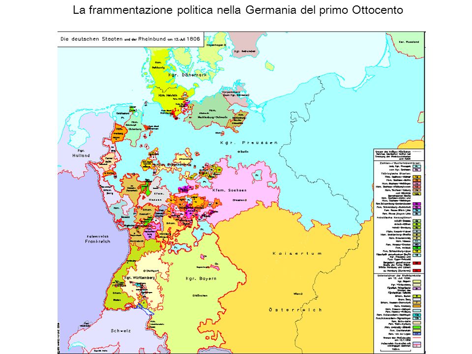 La frammentazione politica nella Germania del primo Ottocento