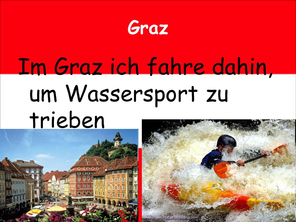 Graz Im Graz ich fahre dahin, um Wassersport zu trieben