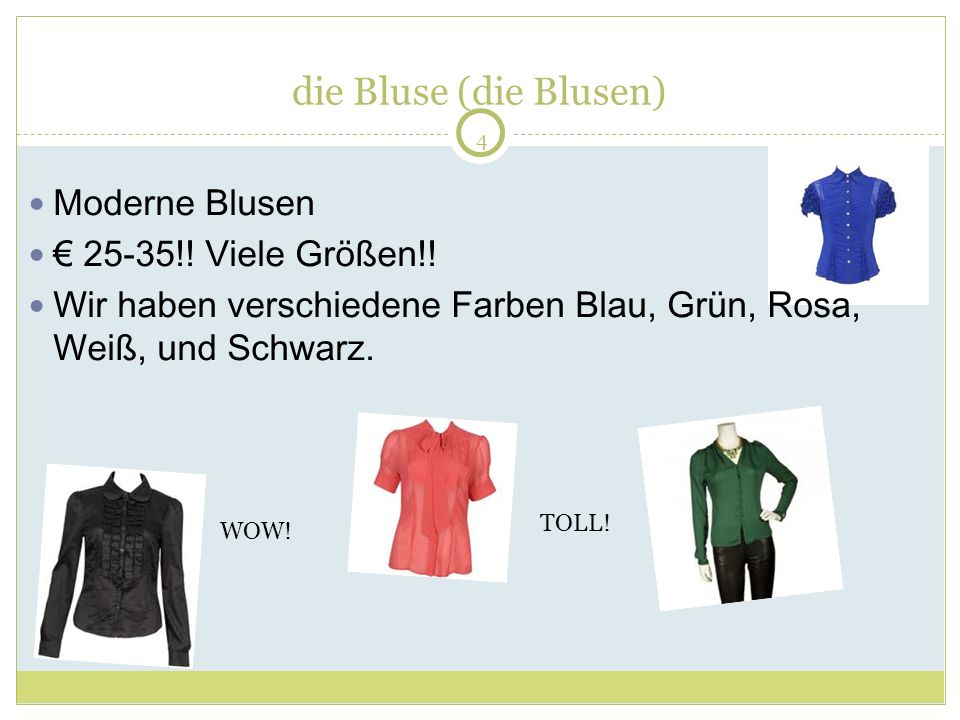 4 die Bluse (die Blusen) Moderne Blusen 25-35!. Viele Größen!.
