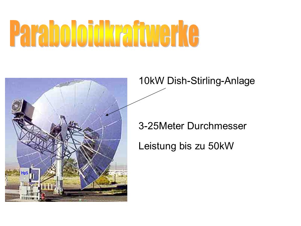 10kW Dish-Stirling-Anlage 3-25Meter Durchmesser Leistung bis zu 50kW