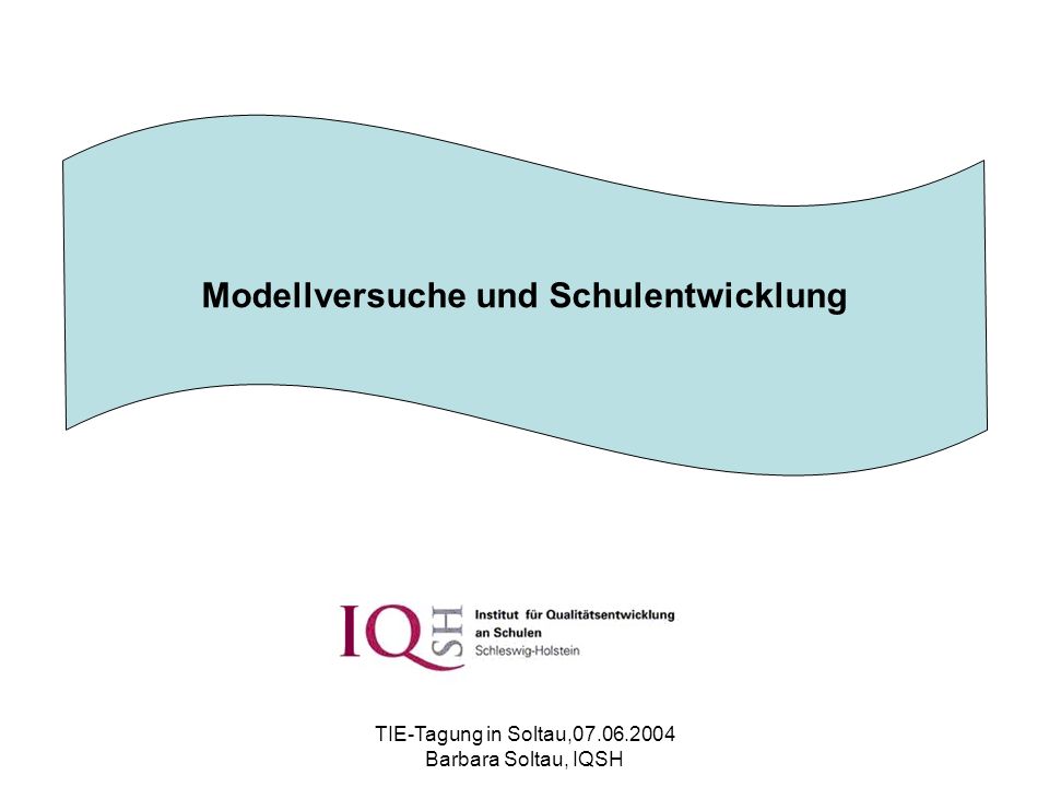 TIE-Tagung in Soltau, Barbara Soltau, IQSH Modellversuche und Schulentwicklung