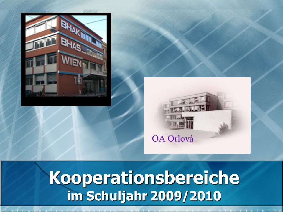 Kooperationsbereiche im Schuljahr 2009/2010 OA Orlová