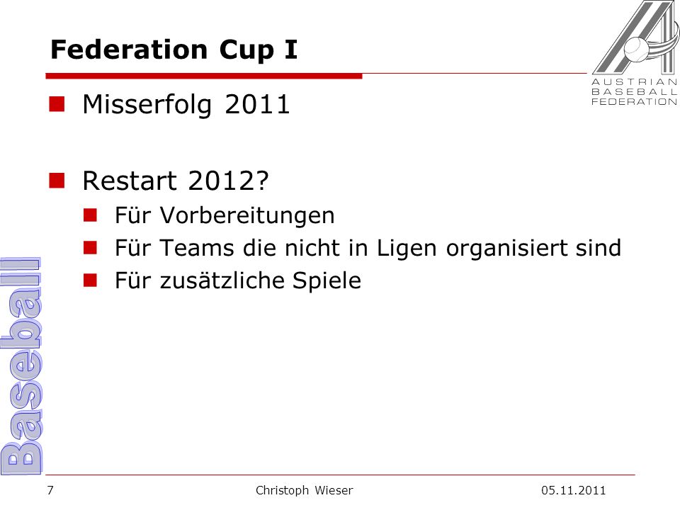 Christoph Wieser Federation Cup I Misserfolg 2011 Restart 2012.
