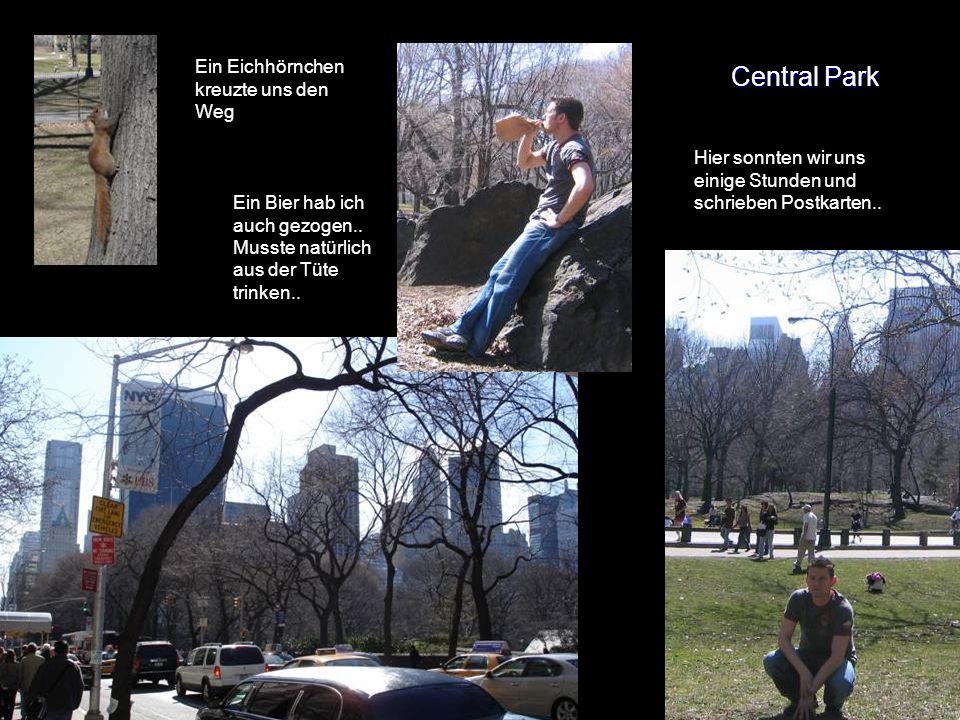 Central Park Hier sonnten wir uns einige Stunden und schrieben Postkarten..