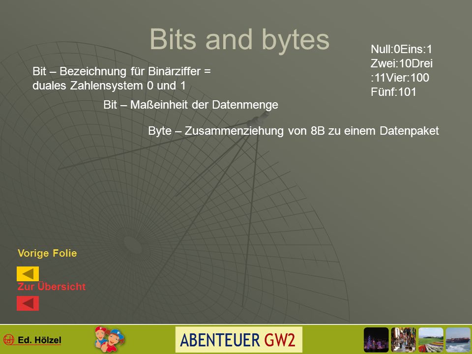 Bits and bytes (siehe Buch S.