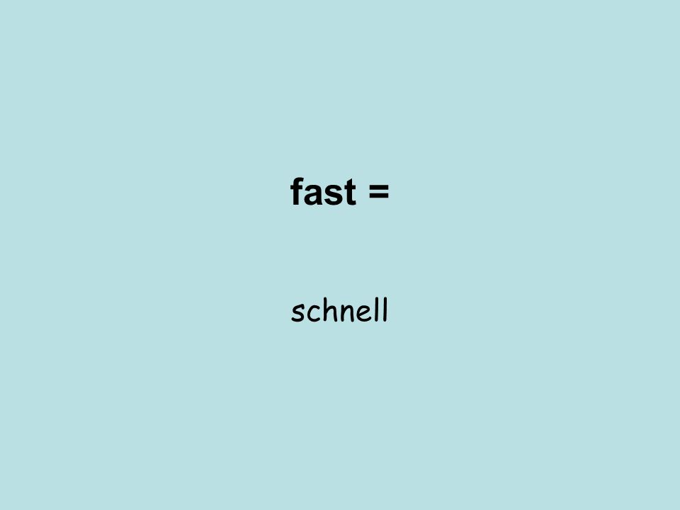 fast = schnell