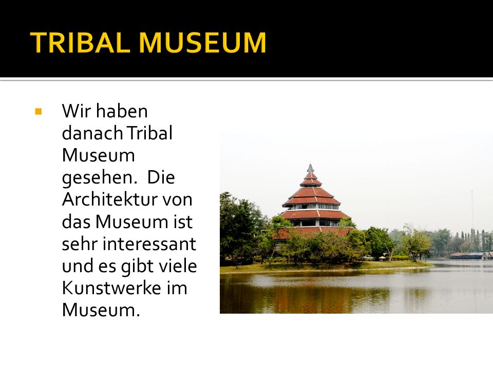 Wir haben danach Tribal Museum gesehen.