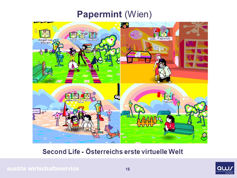 austria wirtschaftsservice 16 Second Life - Österreichs erste virtuelle Welt Papermint (Wien)