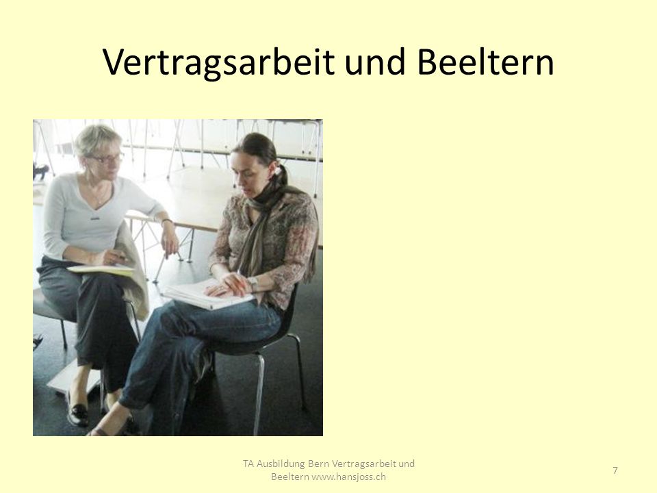 Vertragsarbeit und Beeltern 7 TA Ausbildung Bern Vertragsarbeit und Beeltern
