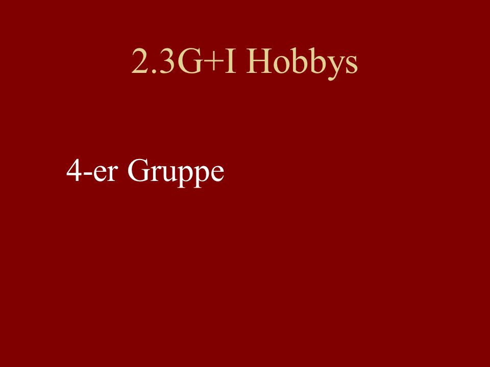 2.3G+I Hobbys 4-er Gruppe