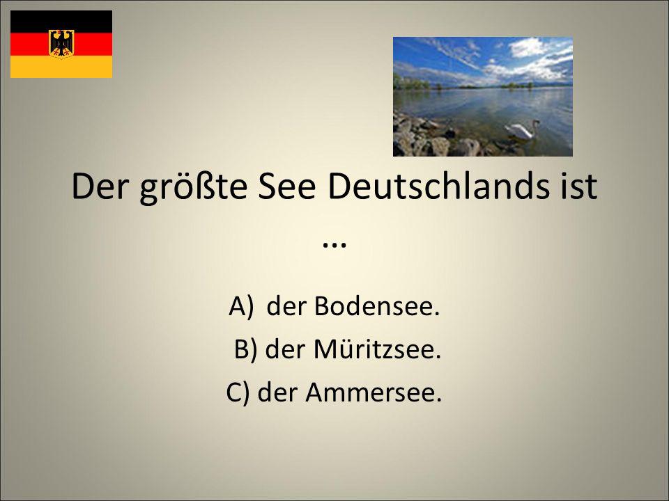 Der größte See Deutschlands ist … A)der Bodensee. B) der Müritzsee. C) der Ammersee.