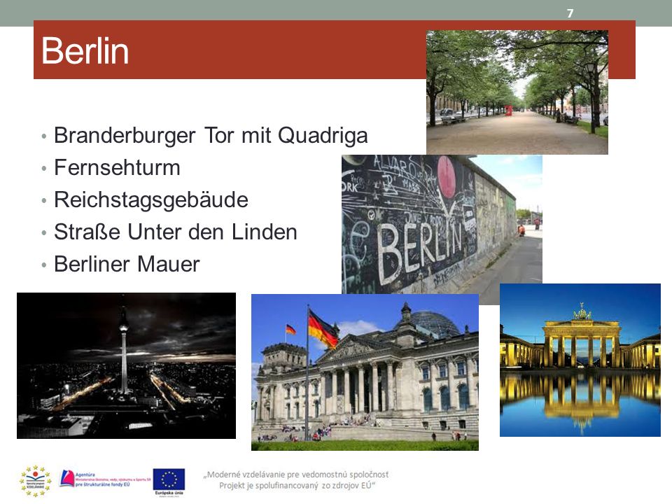 Berlin Branderburger Tor mit Quadriga Fernsehturm Reichstagsgebäude Straße Unter den Linden Berliner Mauer 7