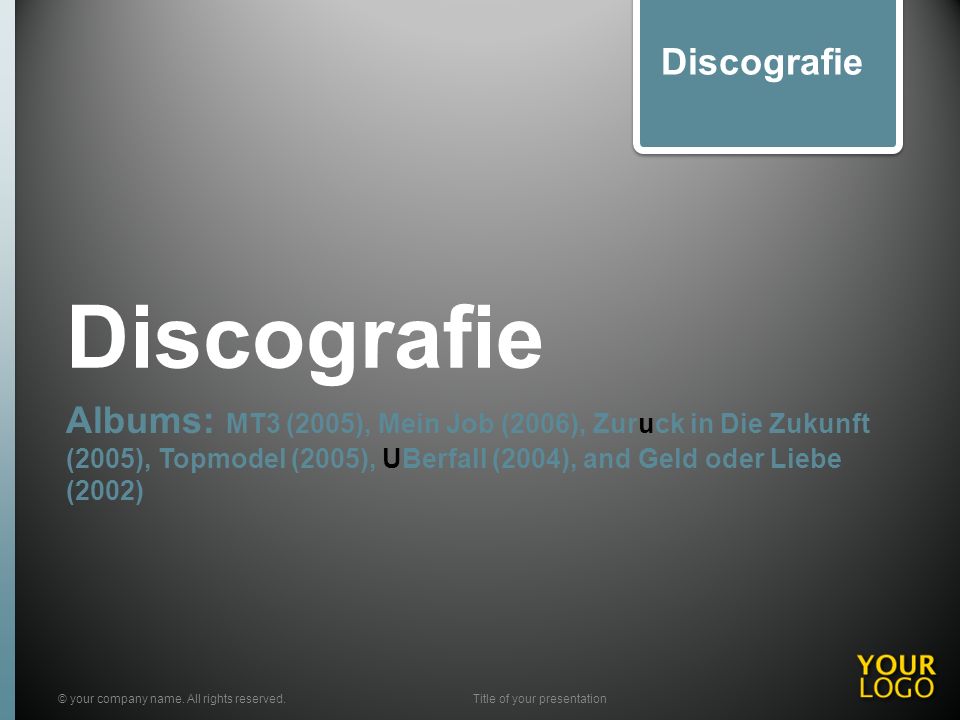 Discografie Albums: MT3 (2005), Mein Job (2006), Zuruck in Die Zukunft (2005), Topmodel (2005), UBerfall (2004), and Geld oder Liebe (2002) © your company name.