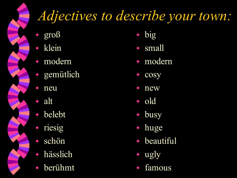 The adjective endings for all direct object nouns are as follows: masc.