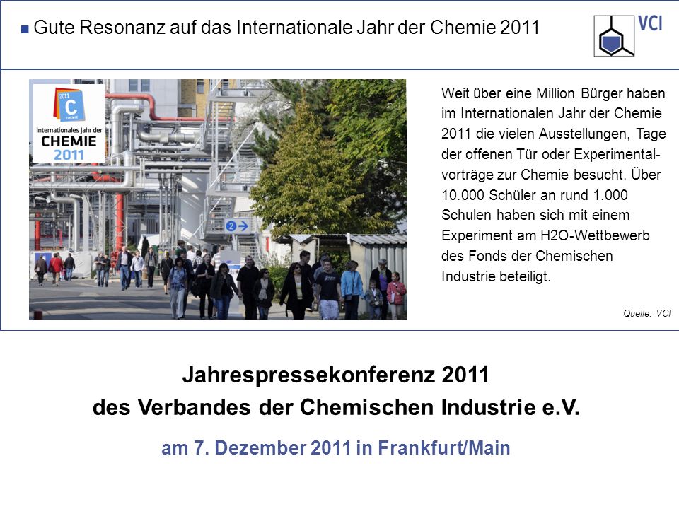 Jahrespressekonferenz 2011 des Verbandes der Chemischen Industrie e.V.