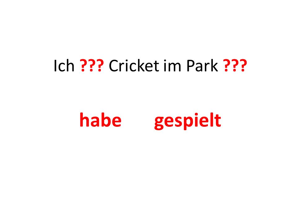 Ich Cricket im Park habe gespielt