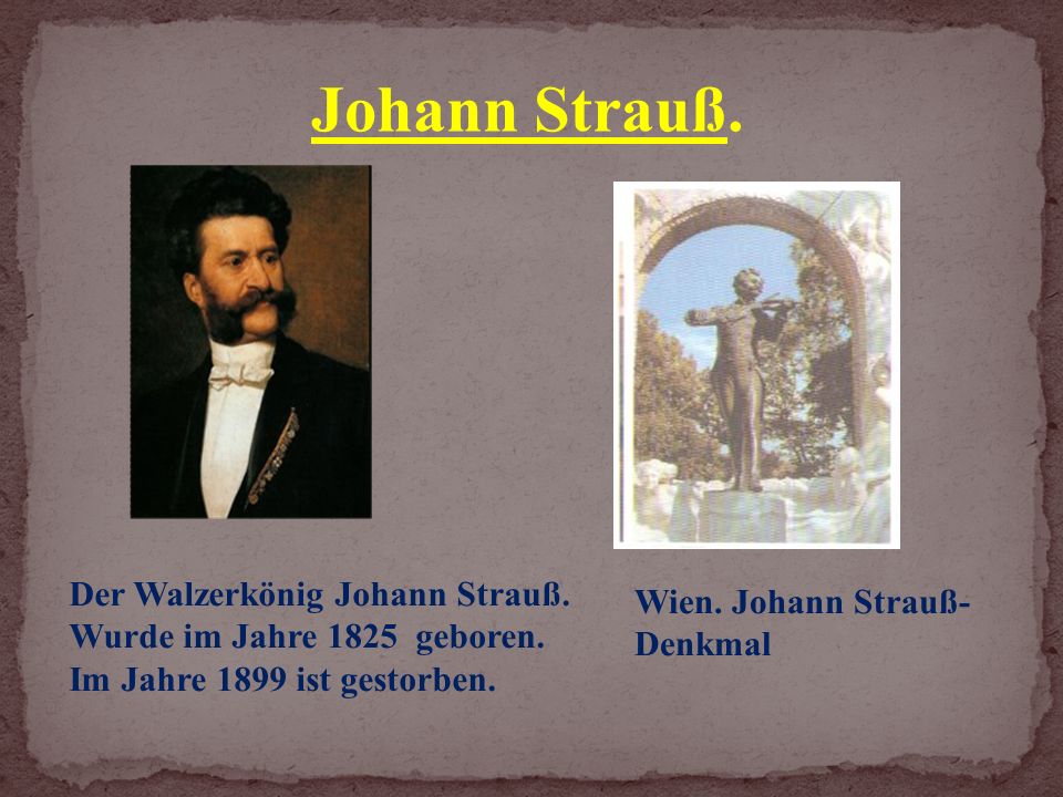 Wien. Johann Strauß- Denkmal Der Walzerkönig Johann Strauß.