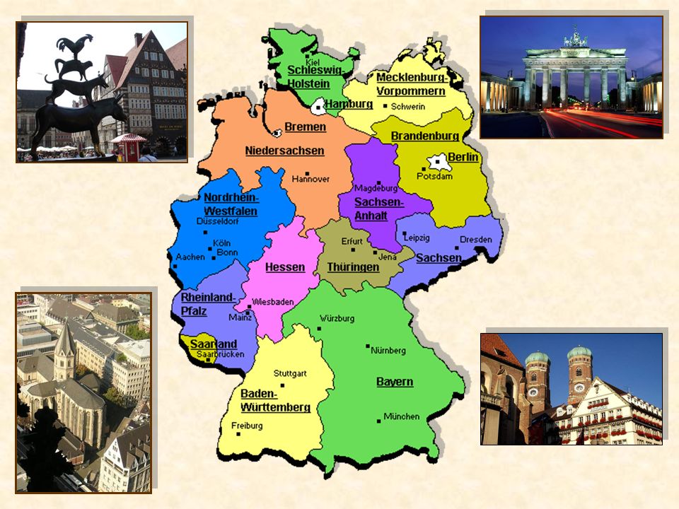 Карта германии с городами на русском подробная. Столица Германии на карте. Карта Германии с городами. Крупные города Германии на карте. ФРГ на карте.