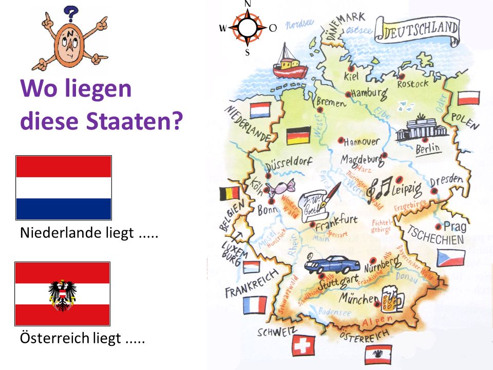 Niederlande liegt..... Österreich liegt..... Wo liegen diese Staaten